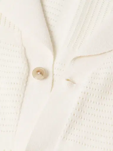 Vince Men's Cotton Pointelle-Knit Camp Shirt - Classic Cream - Size XL | Thumbnail 6