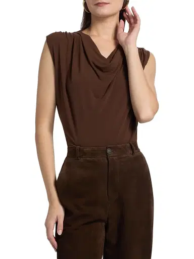 Vince Women's Draped Cowlneck Sleeveless Top | Thumbnail 3