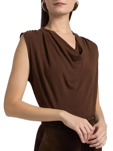 Vince Women's Draped Cowlneck Sleeveless Top | Thumbnail 6