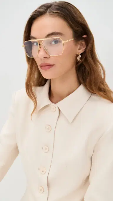Bottega Veneta Aviator Sunglasses Gold/Transparent One Size | Thumbnail 3 Bottega Veneta Aviator Sunglasses Gold/Transparent One Size | Thumbnail 3