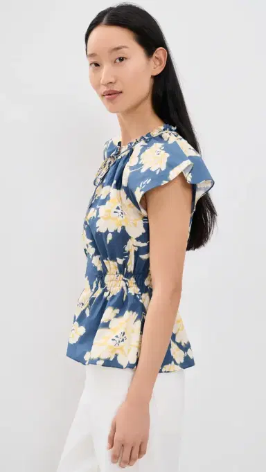 TANYA TAYLOR Ivana Top French Blue Multi | Thumbnail 4