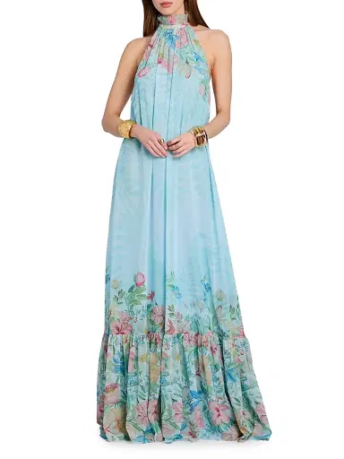 Retrofête Women's Francy Floral Maxi Dress - Bleu Fleur Tropicale - Size Large | Thumbnail 2 Retrofête Women's Francy Floral Maxi Dress - Bleu Fleur Tropicale - Size Large | Thumbnail 2