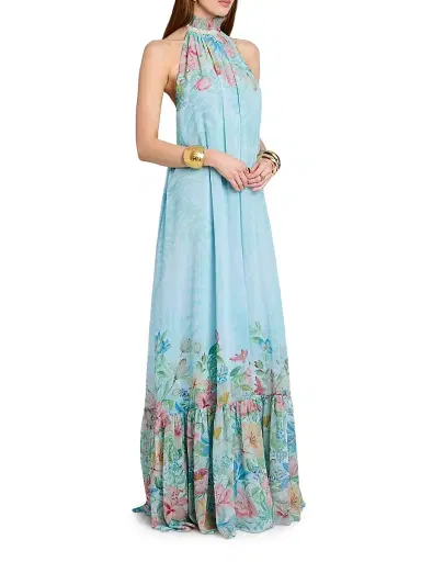 Retrofête Women's Francy Floral Maxi Dress - Bleu Fleur Tropicale - Size Large | Thumbnail 3 Retrofête Women's Francy Floral Maxi Dress - Bleu Fleur Tropicale - Size Large | Thumbnail 3