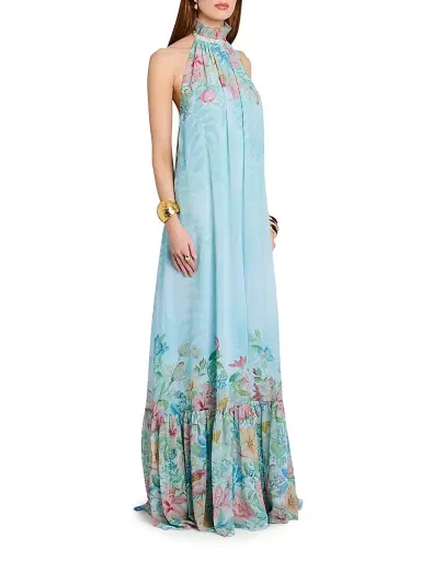 Retrofête Women's Francy Floral Maxi Dress - Bleu Fleur Tropicale - Size Large | Thumbnail 4 Retrofête Women's Francy Floral Maxi Dress - Bleu Fleur Tropicale - Size Large | Thumbnail 4