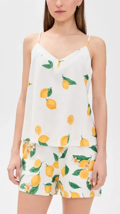 BedHead PJs Cotton Knit Cami Short Pajama Set ain Squeeze Border | Thumbnail 2