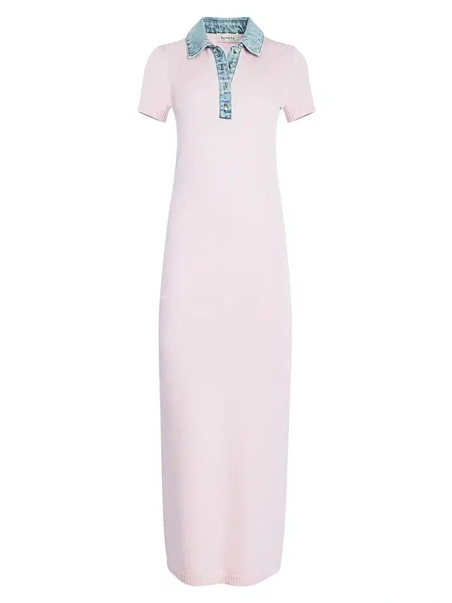 SEROYA Women's Reye Knitted Maxi Polo Dress - Petal Pink Coast
