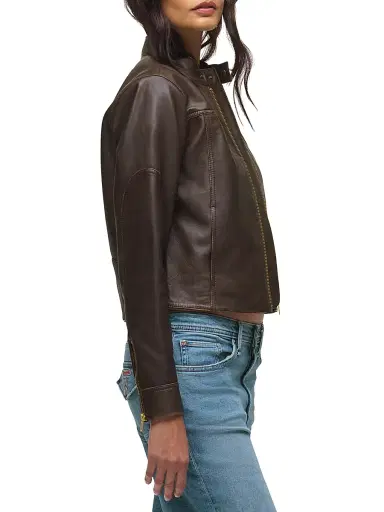 Hudson Jeans Women's Leather Moto Jacket | Thumbnail 5 Hudson Jeans Women's Leather Moto Jacket | Thumbnail 5