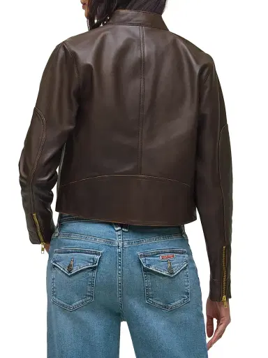 Hudson Jeans Women's Leather Moto Jacket | Thumbnail 6 Hudson Jeans Women's Leather Moto Jacket | Thumbnail 6