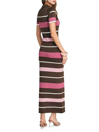 SEROYA Women's Sam Striped Knit Maxi Dress - Sable Stripe - Size Large | Thumbnail 5