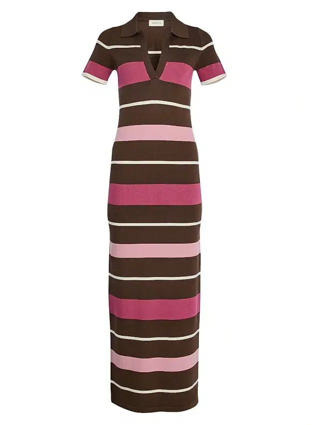 SEROYA Women's Sam Striped Knit Maxi Dress - Sable Stripe