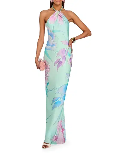 Retrofête Women's Anat Floral Halter Maxi Dress | Thumbnail 2 Retrofête Women's Anat Floral Halter Maxi Dress | Thumbnail 2