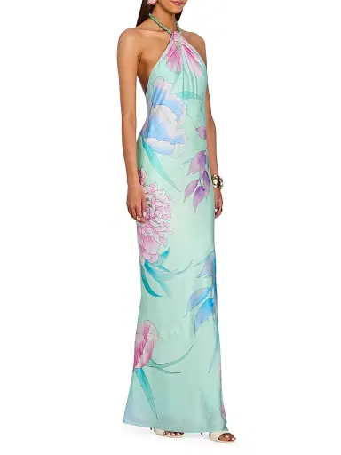 Retrofête Women's Anat Floral Halter Maxi Dress | Thumbnail 4 Retrofête Women's Anat Floral Halter Maxi Dress | Thumbnail 4