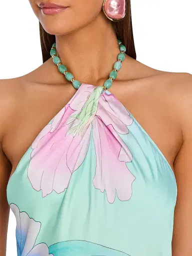 Retrofête Women's Anat Floral Halter Maxi Dress | Thumbnail 7 Retrofête Women's Anat Floral Halter Maxi Dress | Thumbnail 7