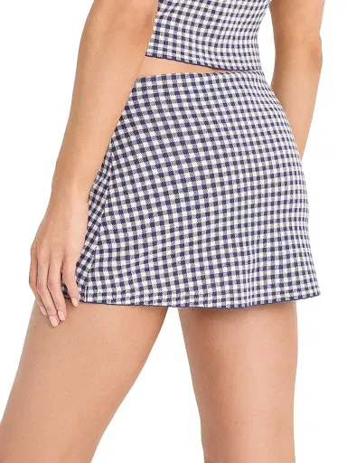 GOOD AMERICAN Women's The Keepsake Gingham Skort - Navy Gingham - Size XL | Thumbnail 5 GOOD AMERICAN Women's The Keepsake Gingham Skort - Navy Gingham - Size XL | Thumbnail 5