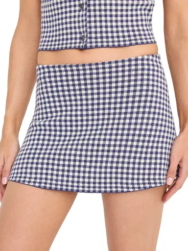 GOOD AMERICAN Women's The Keepsake Gingham Skort - Navy Gingham - Size XL | Thumbnail 6 GOOD AMERICAN Women's The Keepsake Gingham Skort - Navy Gingham - Size XL | Thumbnail 6