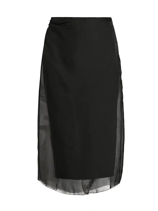 Women's Viv Organza Midi-Skirt - Black
