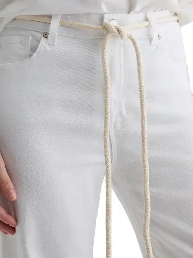 AG Jeans Women's Saige Wide-Leg Crop Jeans - White | Thumbnail 5 AG Jeans Women's Saige Wide-Leg Crop Jeans - White | Thumbnail 5