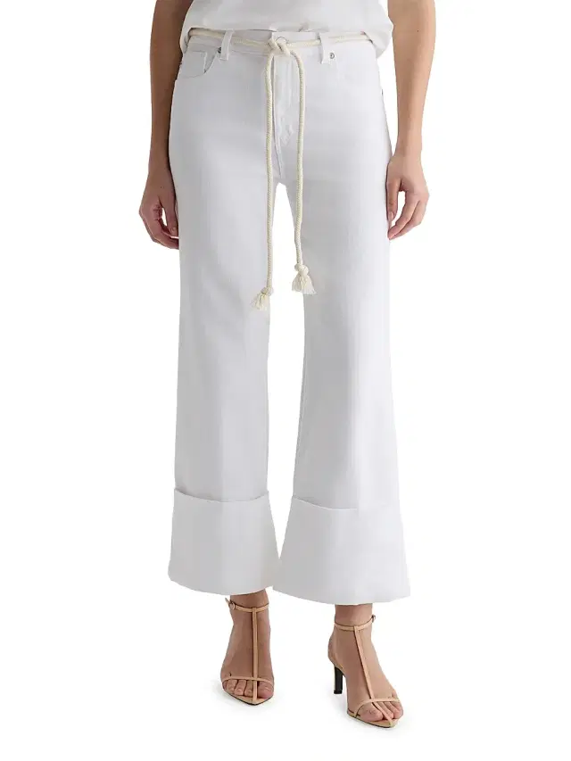 AG Jeans Women's Saige Wide-Leg Crop Jeans - White