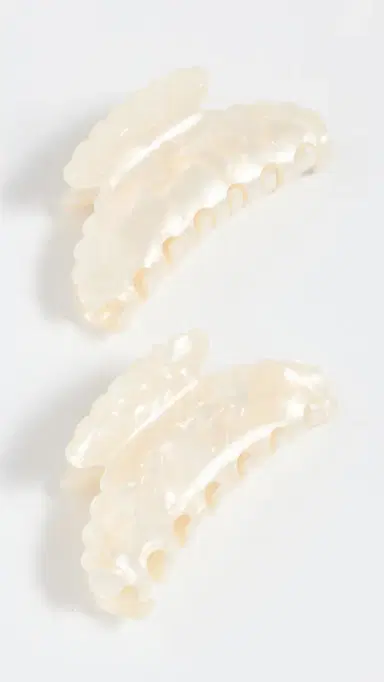 Loeffler Randall Yuri Scallop Acetate Clip Set Pearl One Size | Thumbnail 2