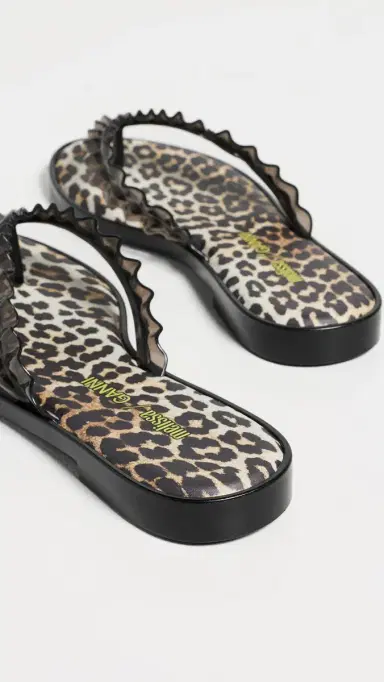 Melissa x Ganni Jelly Flip Flops Black | Thumbnail 4