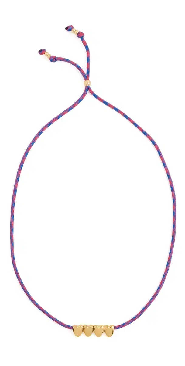Logan Tay Gold Heart Paracord Necklace Multi-Color One Size