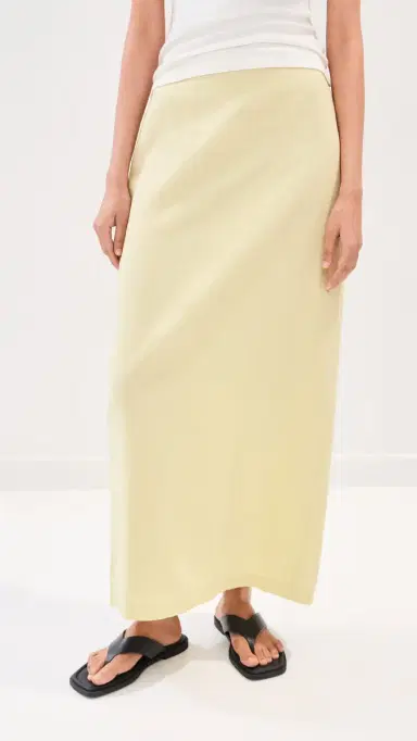 LE BOP Vanessa Linen Maxi Skirt Honeydew | Thumbnail 3