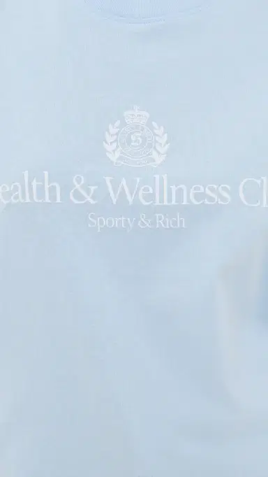 Sporty & Rich Health and Wellness Club Crest Tee Ciel White S | Thumbnail 6 Sporty & Rich Health and Wellness Club Crest Tee Ciel White S | Thumbnail 6