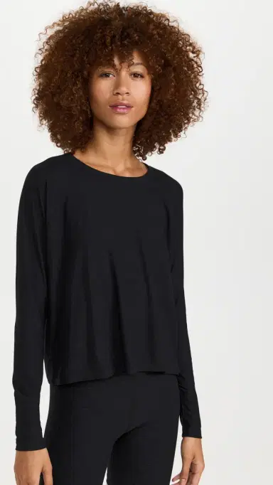 Beyond Yoga Featherweight Daydreamer Pullover Tee Darkest Night S | Thumbnail 2