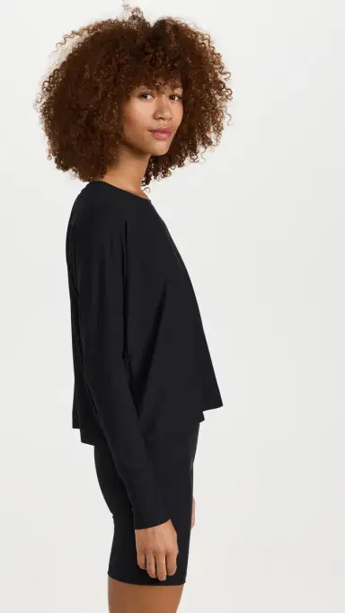 Beyond Yoga Featherweight Daydreamer Pullover Tee Darkest Night S | Thumbnail 4