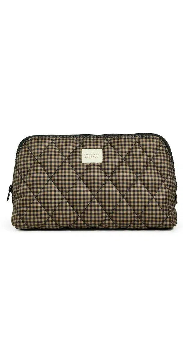 Loeffler Randall Frances Cosmetic Pouch Brown/Black Check One Size
