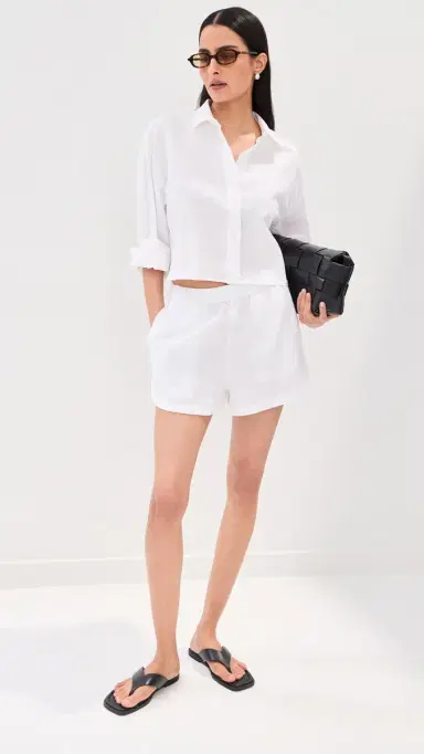 LE BOP Estelle Linen Shorts White | Thumbnail 5