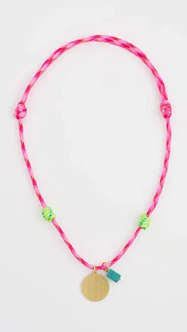 Logan Tay Dark Pink Love Rope Necklace Pink One Size | Thumbnail 2