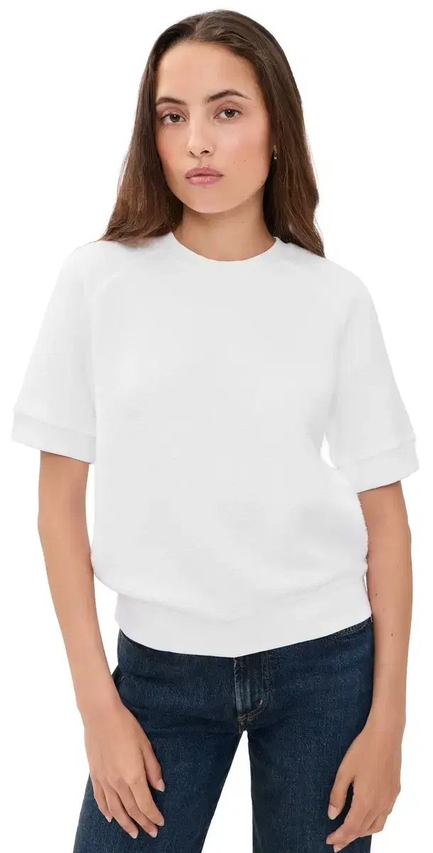 perfectwhitetee Kennedy Reverse Fleece Sweatshirt White