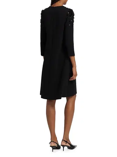 Teri Jon by Rickie Freeman Women's Floral Beaded Appliqué Crepe Cocktail Dress - Black - Size 14 | Thumbnail 5 Teri Jon by Rickie Freeman Women's Floral Beaded Appliqué Crepe Cocktail Dress - Black - Size 14 | Thumbnail 5