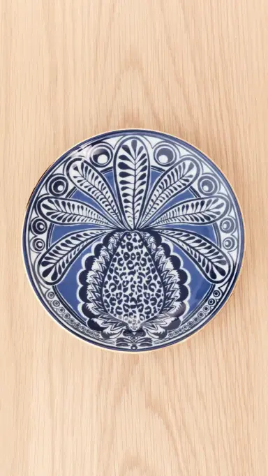 La DoubleJ Side Plate Big Pineapple Blu One Size | Thumbnail 2