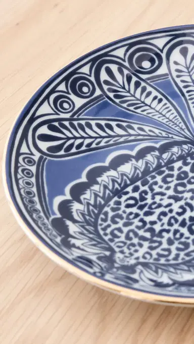 La DoubleJ Side Plate Big Pineapple Blu One Size | Thumbnail 3