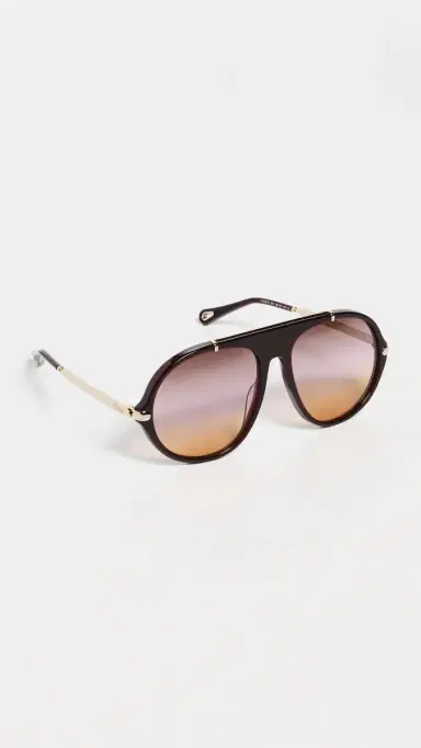 Chloé Aly Aviator Sunglasses Burgundy/Gold/Pink One Size | Thumbnail 4 Chloé Aly Aviator Sunglasses Burgundy/Gold/Pink One Size | Thumbnail 4