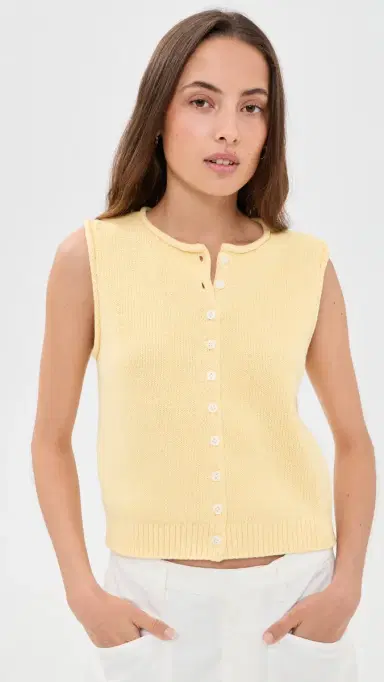 Alex Mill Taylor Cotton Sweater Vest Double Cream | Thumbnail 2 Alex Mill Taylor Cotton Sweater Vest Double Cream | Thumbnail 2