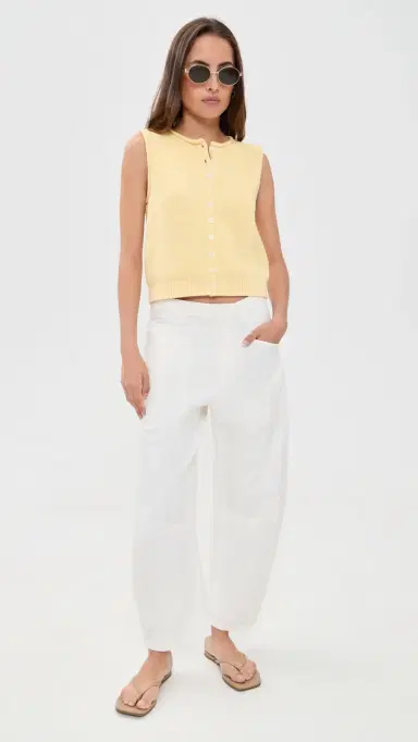 Alex Mill Taylor Cotton Sweater Vest Double Cream | Thumbnail 5 Alex Mill Taylor Cotton Sweater Vest Double Cream | Thumbnail 5