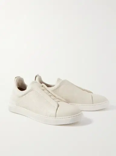 Zegna Triple Stitch™ Full-Grain Deerskin Slip-On Sneakers | Thumbnail 4