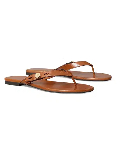 Tory Burch Women's Romy Leather Thong Sandals - Classic Cuoio - Size 9.5 | Thumbnail 2 Tory Burch Women's Romy Leather Thong Sandals - Classic Cuoio - Size 9.5 | Thumbnail 2