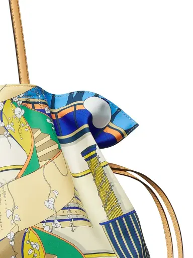 Tory Burch Women's Ella Printed Drawstring Tote Bag - Pool Blue | Thumbnail 6 Tory Burch Women's Ella Printed Drawstring Tote Bag - Pool Blue | Thumbnail 6