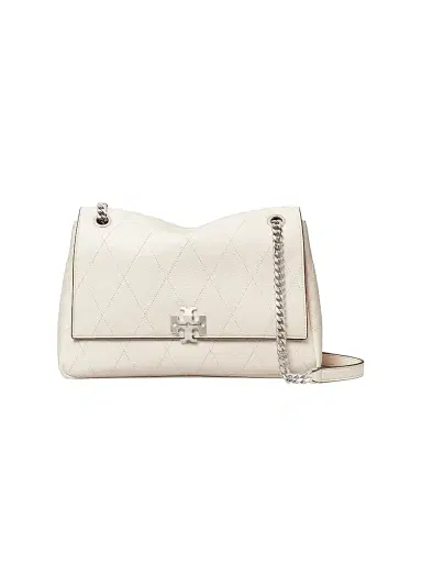 Tory Burch Women's Charlie Quilted Leather Crossbody Bag - Light Cream | Thumbnail 1