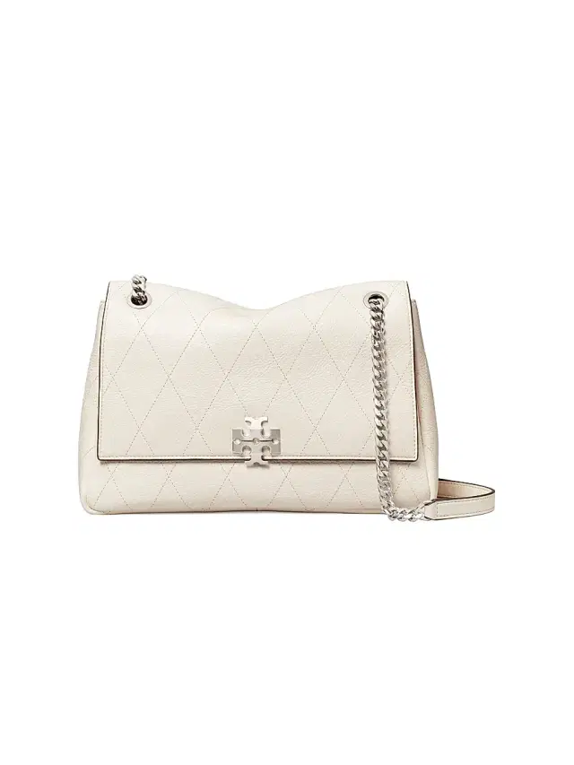 Tory Burch Women's Charlie Quilted Leather Crossbody Bag - Light Cream