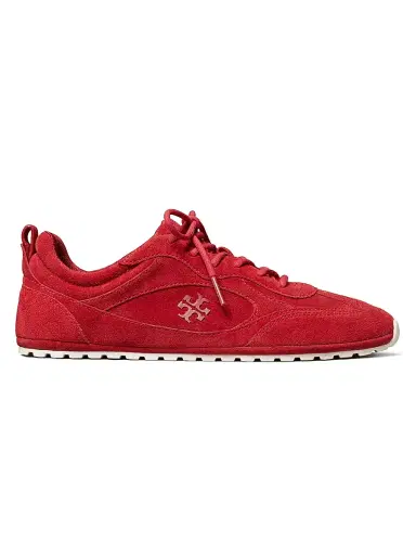 Tory Burch Women's Field Suede Low-Top Sneakers - Toucan Red - Size 9.5 | Thumbnail 1 Tory Burch Women's Field Suede Low-Top Sneakers - Toucan Red - Size 9.5 | Thumbnail 1