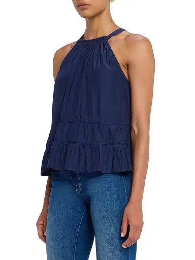 Ramy Brook Women's Dana Smocked Tank - Navy - Size Large | Thumbnail 3 Ramy Brook Women's Dana Smocked Tank - Navy - Size Large | Thumbnail 3