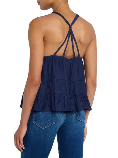 Ramy Brook Women's Dana Smocked Tank - Navy - Size Large | Thumbnail 4 Ramy Brook Women's Dana Smocked Tank - Navy - Size Large | Thumbnail 4