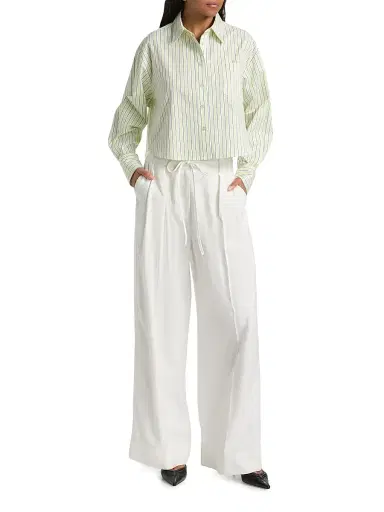 DEREK LAM 10 CROSBY Women's Archer Twill Wide-Leg Self-Belt Pants | Thumbnail 2 DEREK LAM 10 CROSBY Women's Archer Twill Wide-Leg Self-Belt Pants | Thumbnail 2