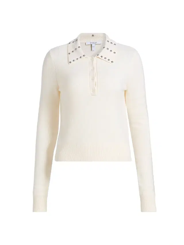 Derek Lam 10 Crosby Women's Sancia Studded Collar Wool-Blend Sweater -  Snow White