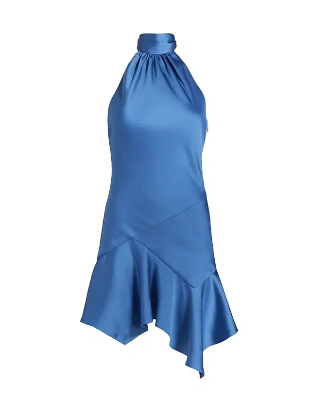Ramy Brook Women's Nari Satin Halter Minidress - Cornflower